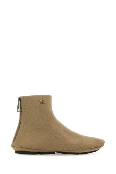 Shop Dolce & Gabbana Man Cappuccino Fabric Ankle Boots In Brown