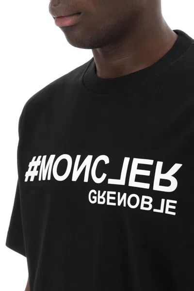 Shop Moncler Grenoble Embossed Logo T-shirt In Black