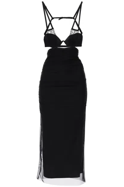 Shop Dolce & Gabbana Midi Dress With Bustier Details Women In Black