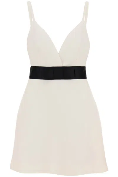 Shop Dolce & Gabbana Mini Wool Twill Dress With Belt Women In White