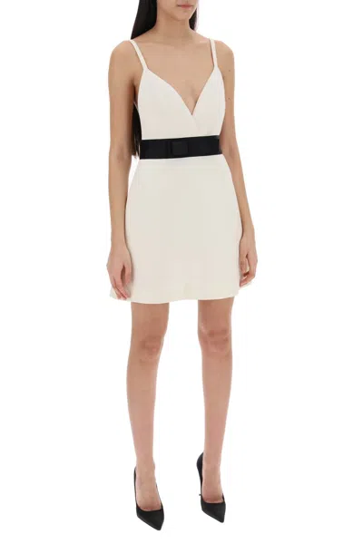 Shop Dolce & Gabbana Mini Wool Twill Dress With Belt Women In White