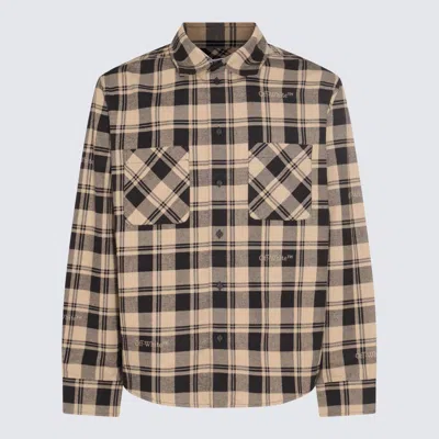 Shop Off-white Black And Beige Cotton Checked Shirt