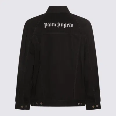 Shop Palm Angels Black Cotton Denim Jacket