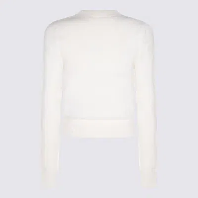 Shop Palm Angels Butter Viscose Blend Classic Logo Sweater In White