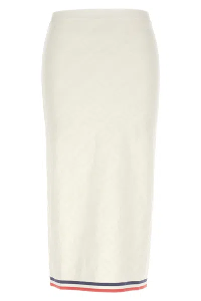 Shop Fendi Women All Over Logo Midi Skirt In White