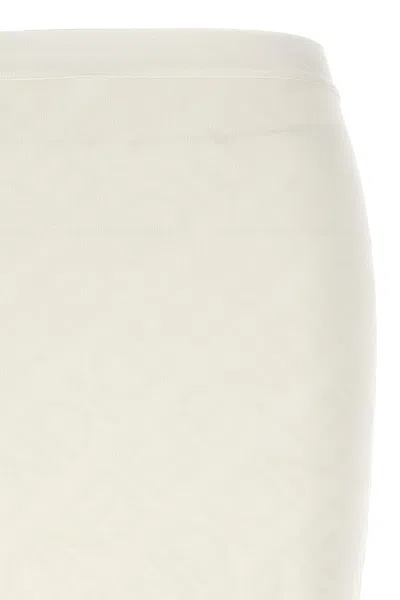 Shop Fendi Women All Over Logo Midi Skirt In White