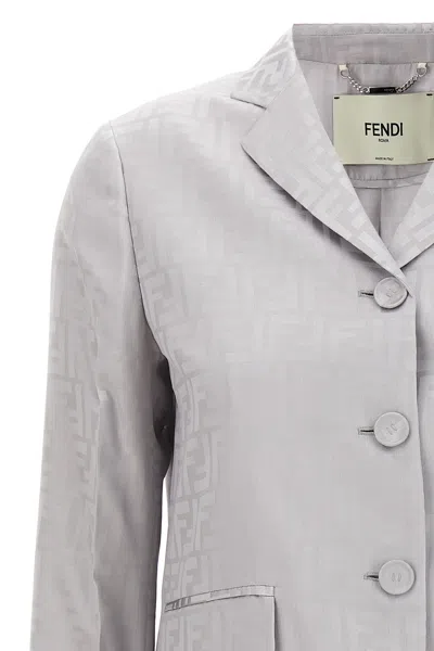 Shop Fendi Women Duchesse Blazer In Gray