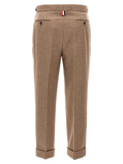 Shop Thom Browne Wool Pants In Beige