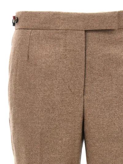 Shop Thom Browne Wool Pants In Beige