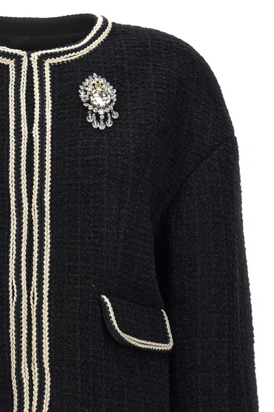 Shop Gucci Women 'interlocking G' Pin Tweed Jacket In Multicolor