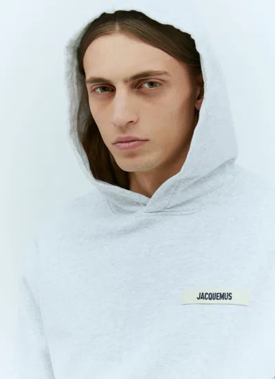 Shop Jacquemus Men Le Hoodie Gros Grain Sweatshirt In Gray