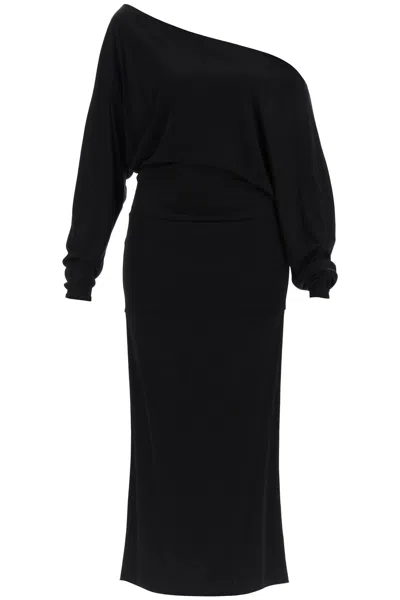 Shop Khaite Off-shoulder Maxi Dress Women In Black