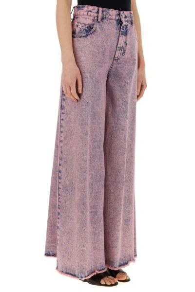 Shop Marni Woman Two-tone Denim Jeans In Multicolor