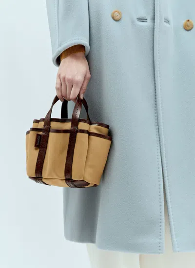 Shop Max Mara Women Gardiniera Mini Tote Bag In Brown