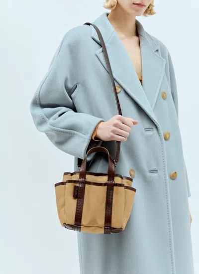 Shop Max Mara Women Gardiniera Mini Tote Bag In Brown