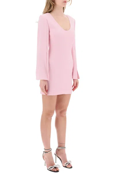 Shop Roland Mouret "mini Dress With Cape Sleeves" Women In Pink
