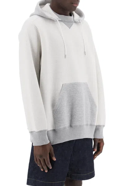 Shop Sacai Hooded Sweatshirt With Reverse Men In Gray