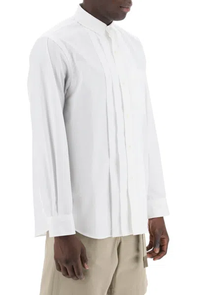 Shop Sacai Layered Poplin Effect Shirt With Men In White