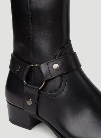Shop Saint Laurent Women Wyatt Ankle Boots In Black