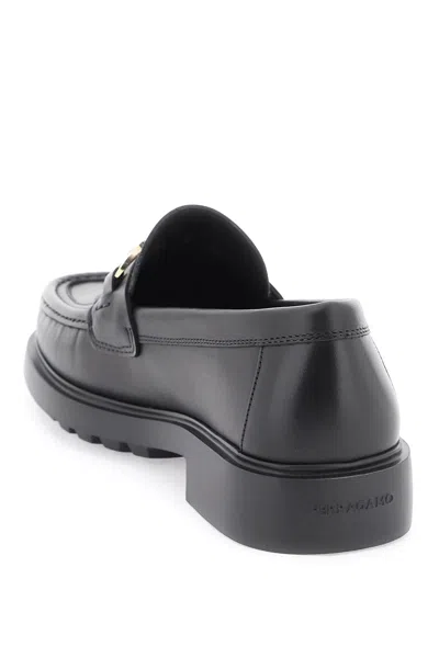 Shop Ferragamo Salvatore  Gancini Loafers Men In Black