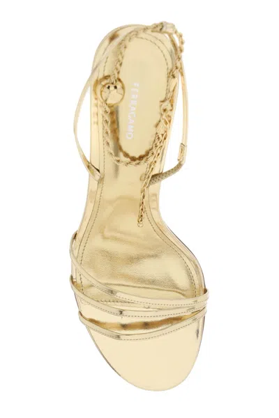 Shop Ferragamo Salvatore  Sandals With Chain Women In Gold