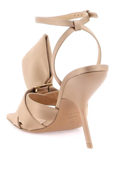 Shop Ferragamo Salvatore  Sandals With Asymmetric Bow Women In Cream