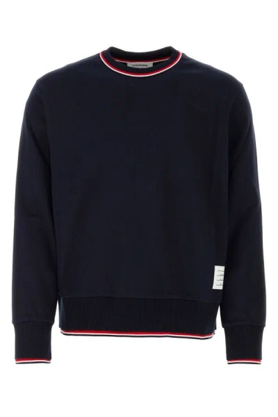 Shop Thom Browne Man Midnight Blue Cotton Sweater