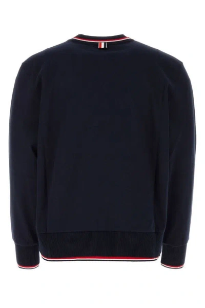 Shop Thom Browne Man Midnight Blue Cotton Sweater