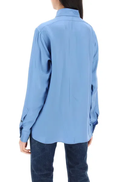 Shop Tom Ford Pleated Bib Shirt With Women In Blue