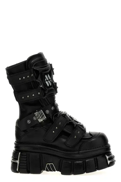 Shop Vetements Women  X New Rock 'gamer' Boots In Black