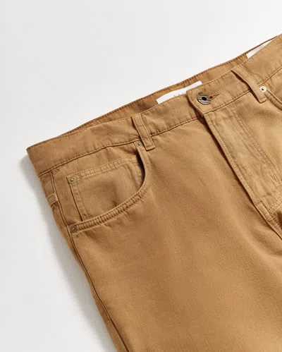 Shop Billy Reid Cotton Linen 5 Pocket Pant In Dark Tan