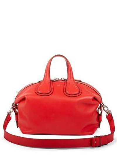 Shop Givenchy Nightingale Small Satchel In Medium Red
