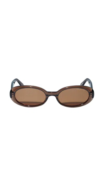 Shop Dmy By Dmy Valentina Transparent Sunglasses In Transparent Brown In Multi
