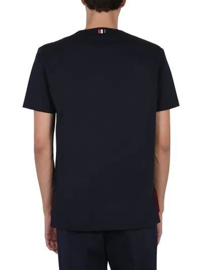 Shop Thom Browne T-shirt With Pocket In Blue