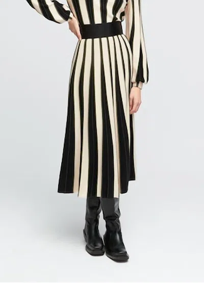 Shop Aldo Martins Stripe Knit Skirt In Beige/olive/black In Multi