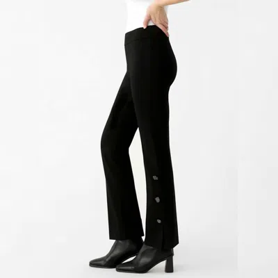 Shop Lisette Hollywood Mini-flare Pant W/button Detail In Black
