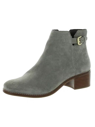 Shop Cole Haan Haidyn Womens Suede Heeled Ankle Boots In Grey