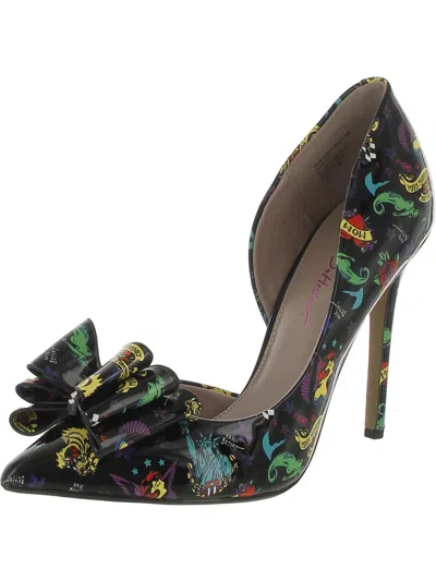 Shop Betsey Johnson Prince80 Womens Patent Bow D'orsay Heels In Multi