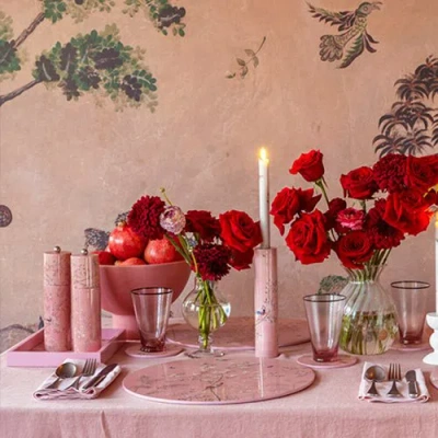 Addison Ross Ltd Uk Pink Small Chinoiserie Tray