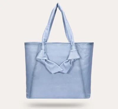 Shop The Frye Company Frye Nora Knotted Tote In Washed Denim Leather
