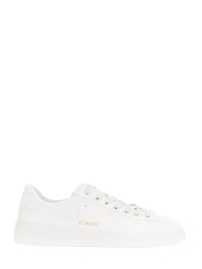 Shop Golden Goose Purestar Sneaker With Logo In White
