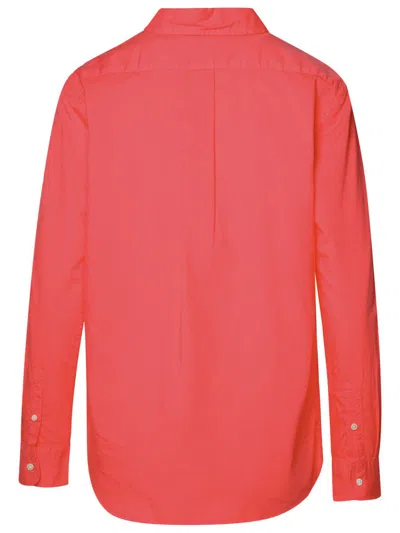Shop Polo Ralph Lauren Peach Cotton Shirt In Red