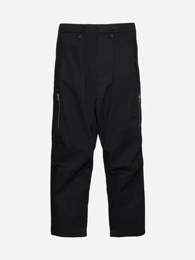 Shop Random Identities Cotton Baggy Trousers In Black