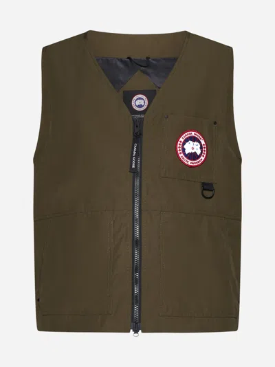 Shop Canada Goose Canmore Cotton-blend Vest In Military Green
