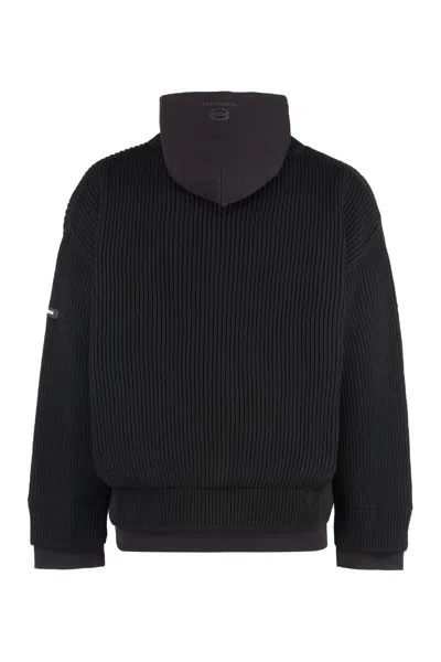 Shop Balenciaga Full-zip Cotton Sweater In Black