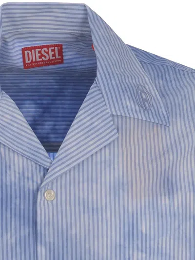 Shop Diesel Bowling Shirt  "trucker" In Blue