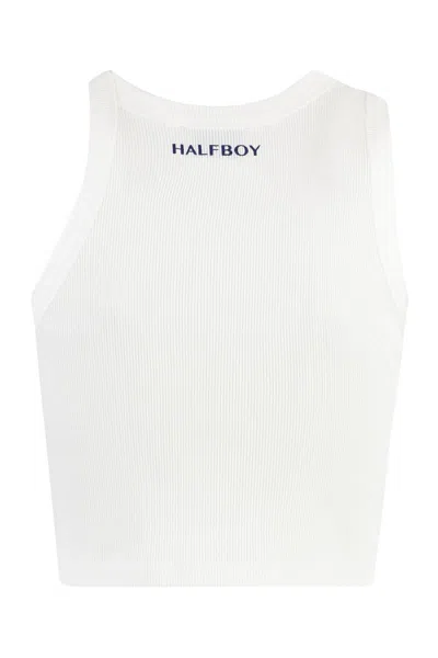 Shop Halfboy Cotton Tank Top In White