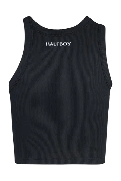 Shop Halfboy Cotton Tank Top In Black