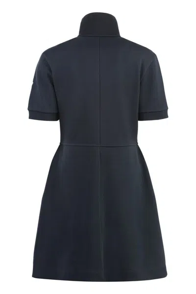Shop Moncler Cotton Mini-dress In Blue