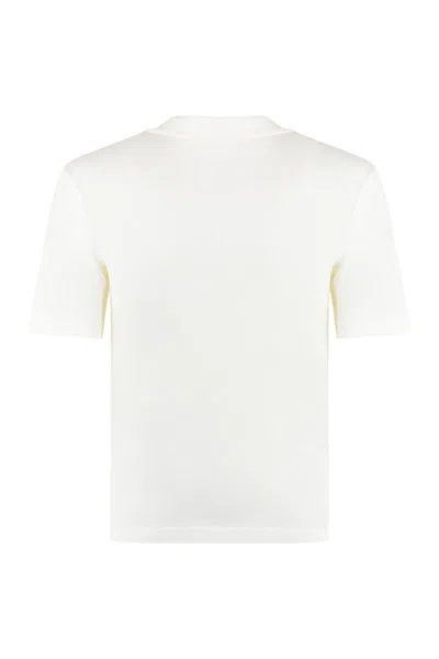 Shop Palm Angels Cotton Crew-neck T-shirt In Ivory